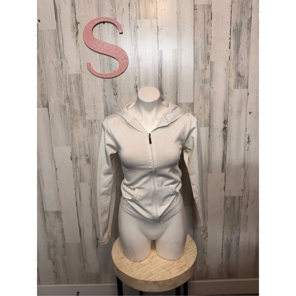 White zip up sweater size small
